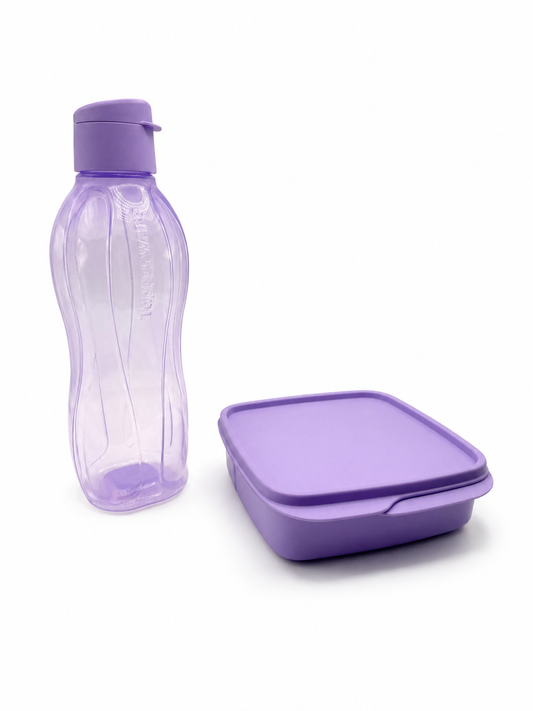 Eco Garrafa 750 ml + Snack c/Divisórias Quadrado