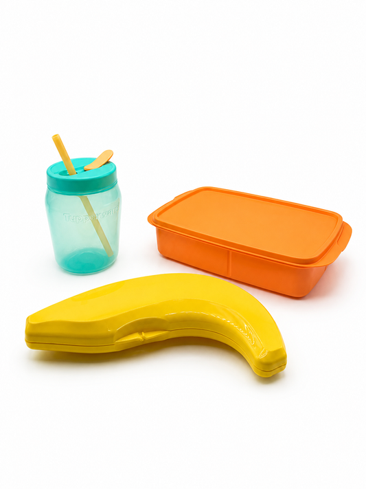 Snack c/ Divisórias 1L+ Jarro Universal 550 ml c/palha + Banana Keeper